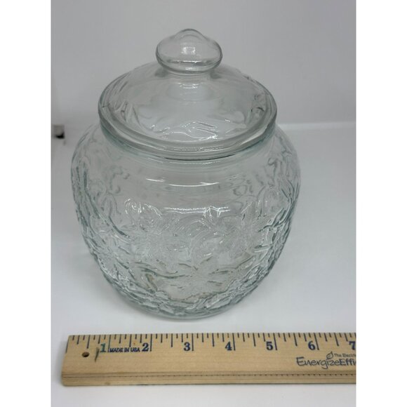 VTG Princess House Fantasia Canister Cookie/Candy Jar w/ Lid 5.5"x6" Decorative - Picture 5 of 5